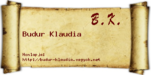 Budur Klaudia névjegykártya